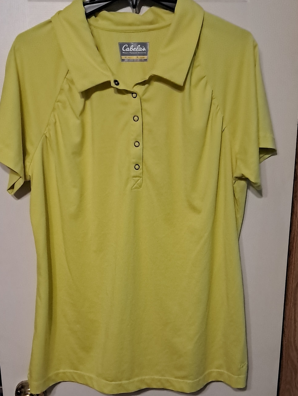Cabela's Women's Lime Yellow Short-Sleeve Button Polo